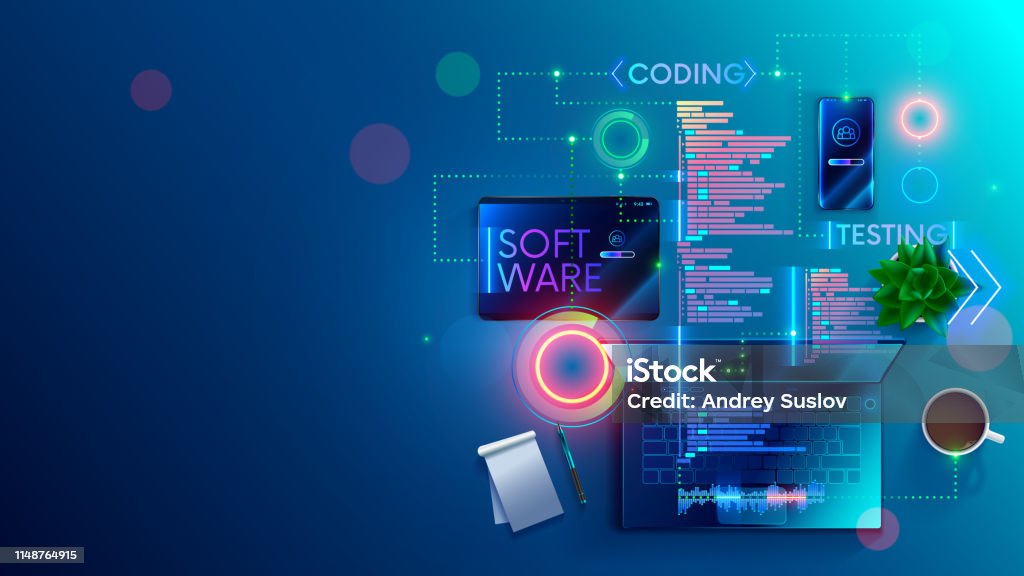 Software Development Coding Concept Programming Testing Code App Stock Illustration Download Image Now IStock