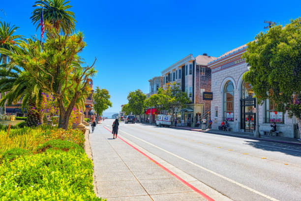 Sausalito is a city in Marin County, California. Sausalito, California, USA - September 10, 2018: Sausalito is a city in Marin County, California, 4 miles north of San Francisco. sausalito stock pictures, royalty-free photos & images