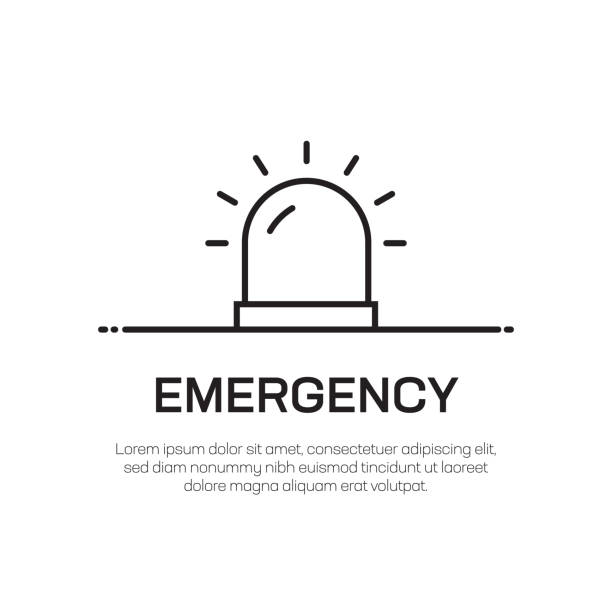 ilustrações, clipart, desenhos animados e ícones de ícone da linha do vetor da emergência-ícone fino simples da linha, elemento superior do projeto da qualidade - aircraft emergency