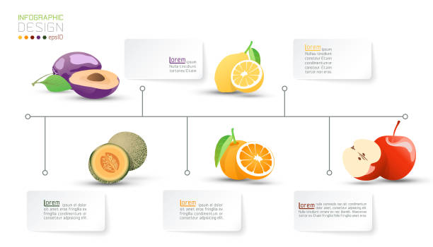 果物の栄養価ビタミンインフォグラフィック. - nutritive点のイラスト素材／クリップアート素材／マンガ素材／アイコン素材