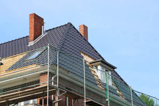 roof renovation on residential building