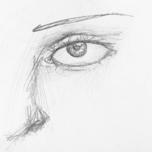 istock detail of face with eye hand drawn by black pencil 1148768212
