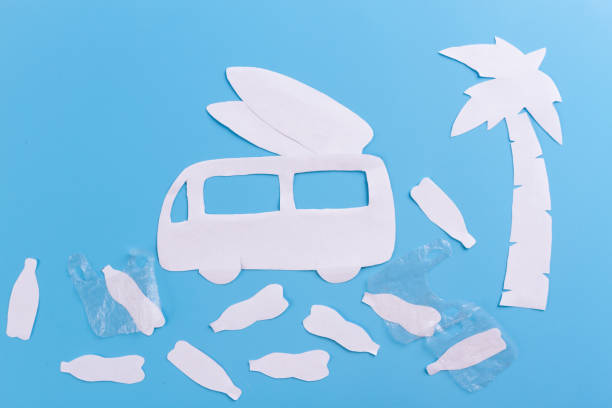 istock Plastic pollution in ocean concept. paper cut 1148772128