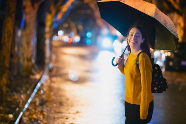 istock Greeting the autumn on a rainy night 1148772264