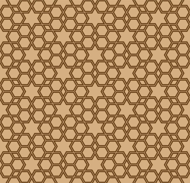 istock Seamless geometric ornament in brown colors lines. 1148775722