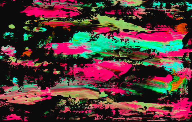 istock abstract texture painted with light blue and pink colors over a black color 1148776572