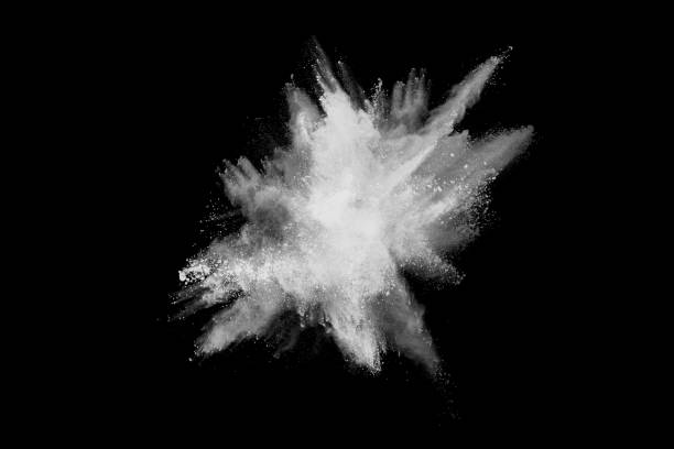istock White powder explosion on black background. Colored cloud. Colorful dust explode. Paint Holi. 1148780598