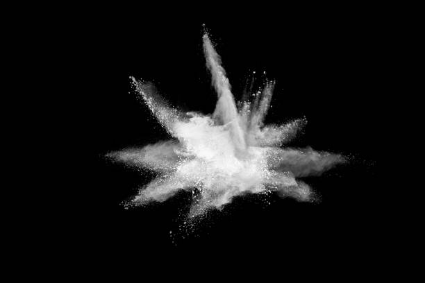istock White powder explosion on black background. Colored cloud. Colorful dust explode. Paint Holi. 1148780599
