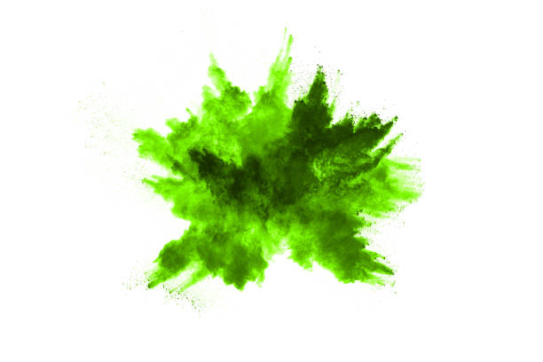istock Green powder explosion on white background. Colored cloud. Colorful dust explode. Paint Holi. 1148780701
