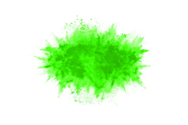 istock Green powder explosion on white background. Colored cloud. Colorful dust explode. Paint Holi. 1148780716