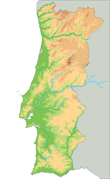 High Detailed Portugal Physical Map Stock Illustration Download Image High Detailed Portugal Physical Map 