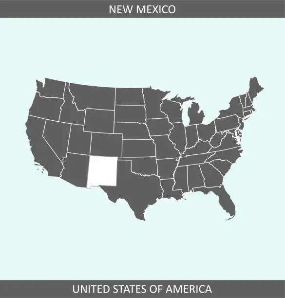 Vector illustration of New Mexico map outline USA