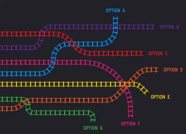 Vector illustration of Train tracks infographic