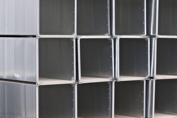 istock Elements and parts made of galvanized sheet for various ventilation systems 1148790760