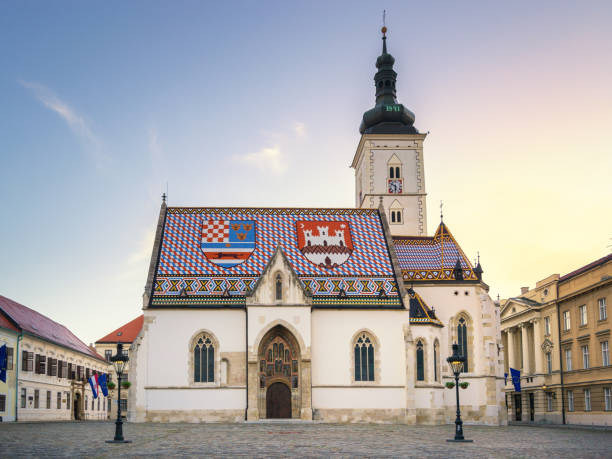 istock St. Marko's church in Zagreb first light - Croatia 1148791473