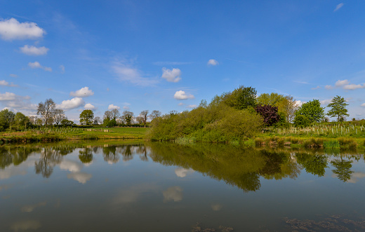 A small lake near the village of woodend - Northamptonshire, UK