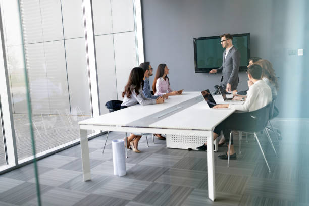 istock Business colleagues in conference meeting room during presentation 1148794852