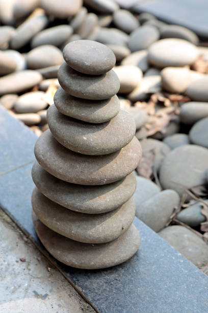 istock Pyramid of large gray pebbles. 1148796893