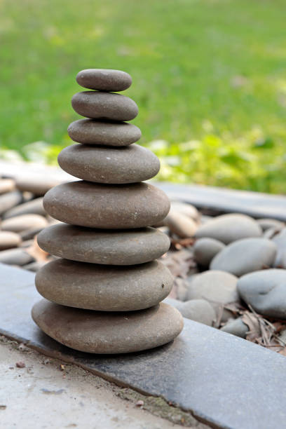 istock Pyramid of large gray pebbles. 1148796910