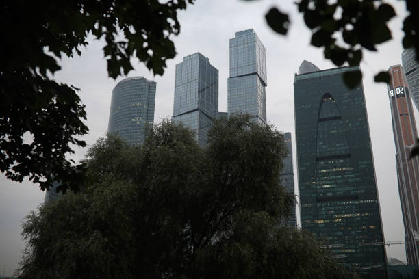 istock Business center with high skyscrapers 1148801180