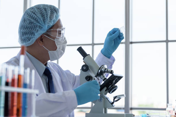 istock Asian man scientist researching  and learning in a laboratory. 1148801403