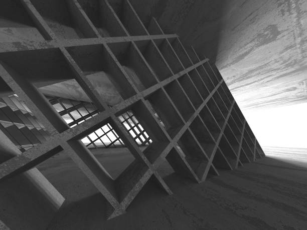 istock Dark basement empty room interior. Concrete walls 1148804127