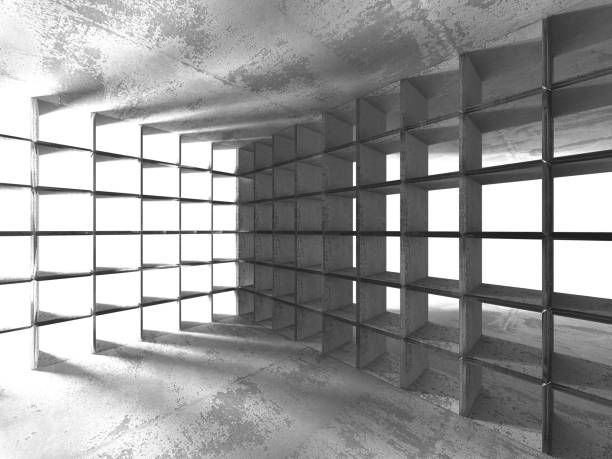istock Dark basement empty room interior. Concrete walls 1148804140