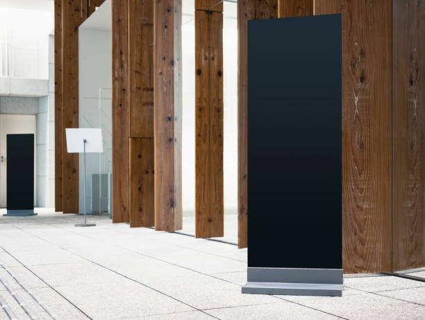 istock Mock up Black Sign stand Board indoor building Directory 1148805478