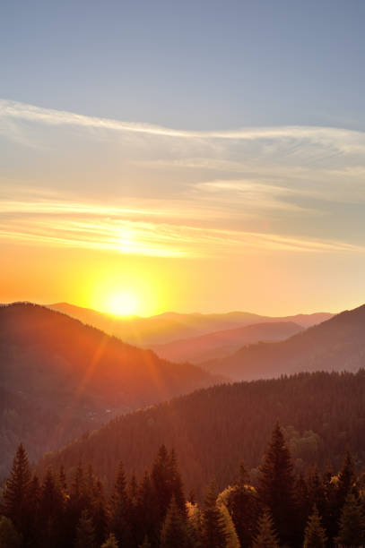 istock Yellow sunrise in the mountains 1148807844