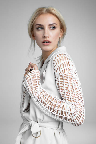 istock Beautiful fashion model posing at studio. 1148809120