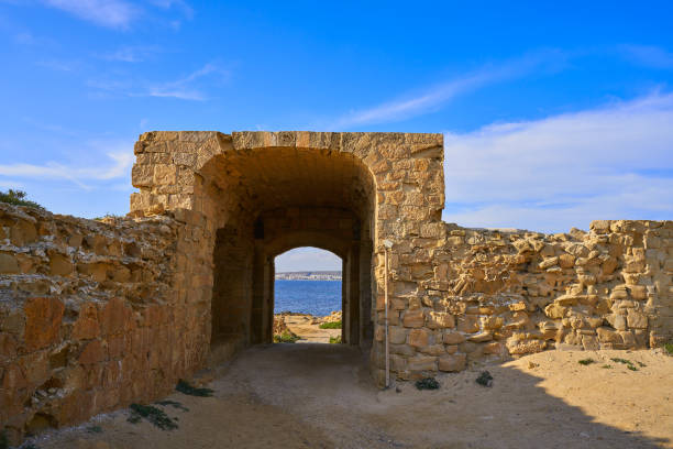 Fortress arch door in Nova Tabarca island of Alicante Spain
