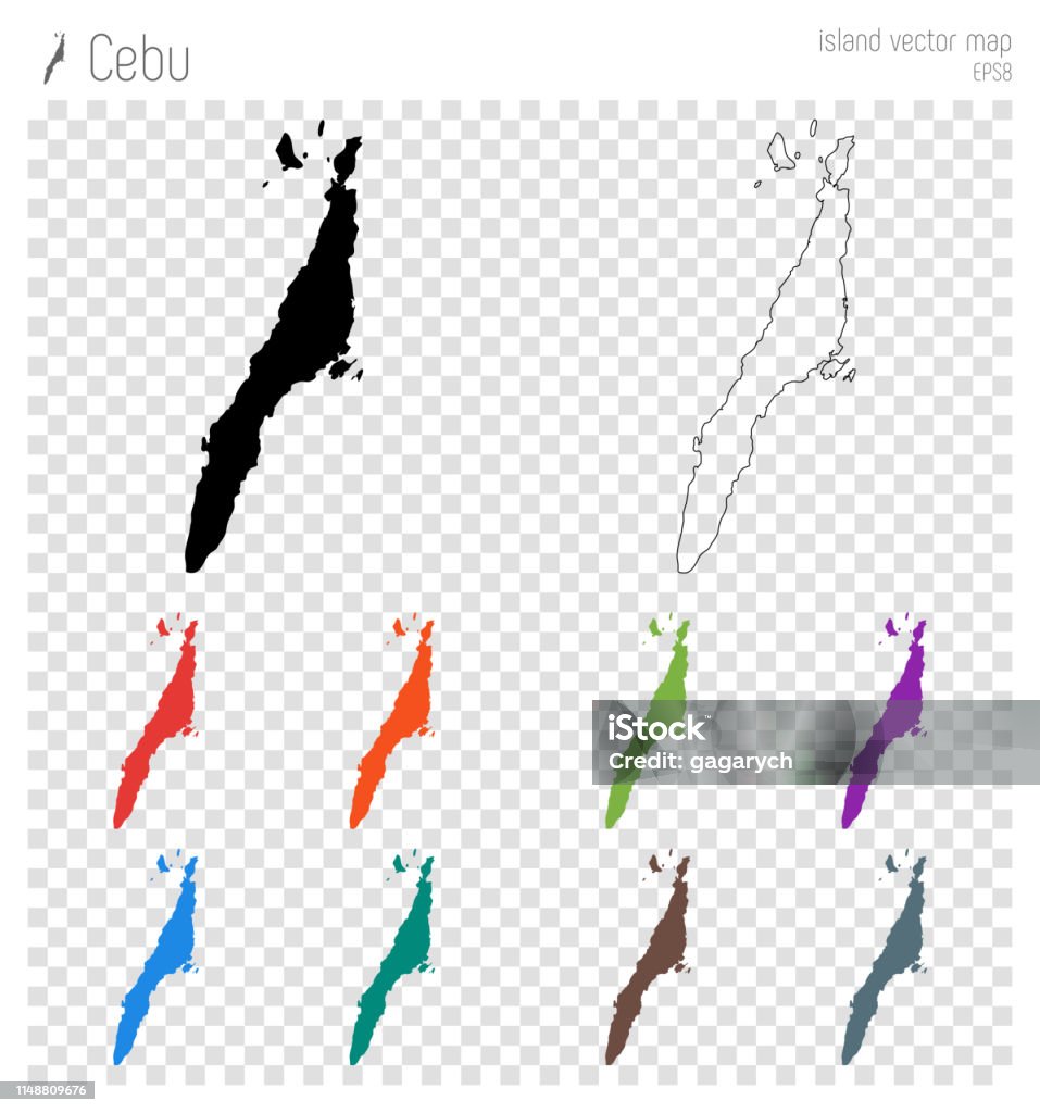 Printable Detailed Cebu Map.pdf Cebu High Detailed Map Stock Illustration - Download Image Now ...