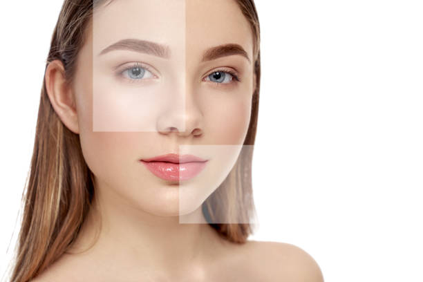 istock Pretty young woman with blue eyes looking at camera 1148813487