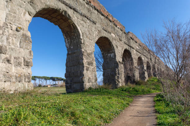 istock Ancient Roman aqueduct, arches 1148814296
