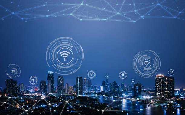 istock Cityscape with connecting dot technology of smart city conceptual 1148814842