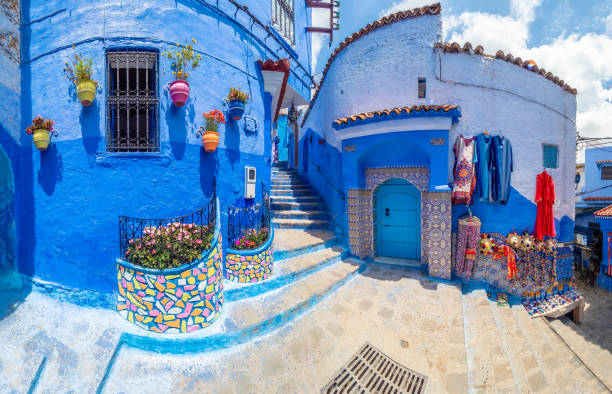Chefchaouen Street Amazing street and architecture of Chefchaouen, Morocco, North Africa chefchaouen photos stock pictures, royalty-free photos & images