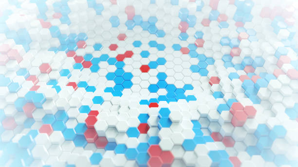 istock Hexagons of american flag colors 3D rendering 1148817105