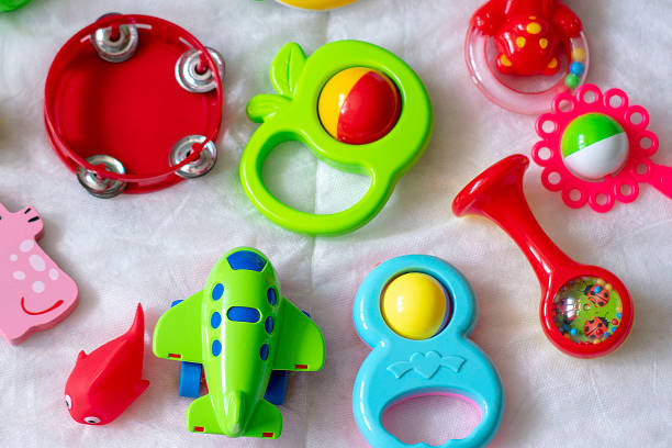 istock Kids bright colorful toys frame on white background. Top view. Flat lay. Copy space for text 1148817539