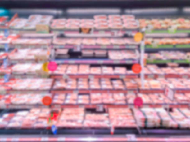 istock Abstract blurred modern retail supermarket aisle shelves chilled zone 1148819332