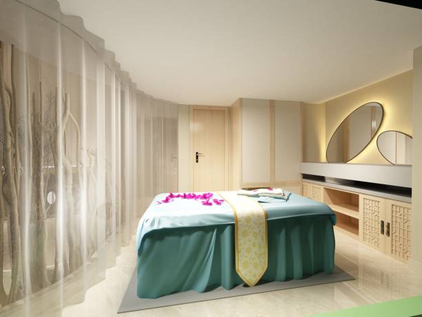 istock 3D Render of luxury spa and massage room 1148820581