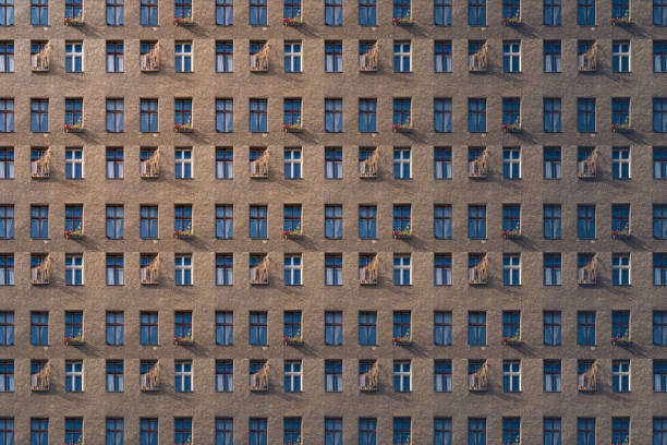 architectural pattern, window facade of an old miserable house