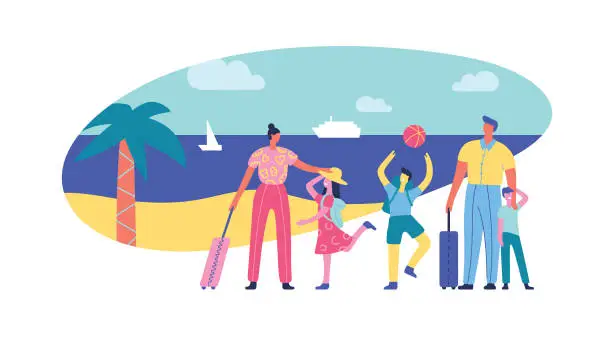 Vector illustration of Family vacations