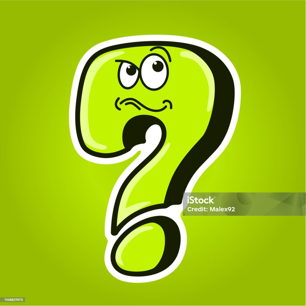 Cartoon Funny Question Mark On Background Stock Illustration ...