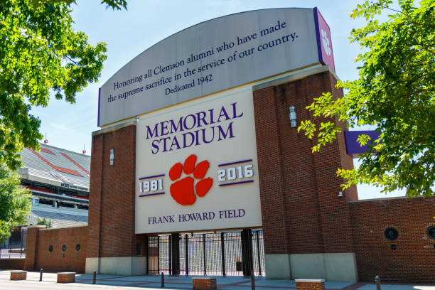 Memorial Stadium at Clemson Clemson, SC, USA - May 2: 2 Memorial Stadium (also known as "Death Valley")  at Clemson University on May 2, 2019 in Clemson, South Carolina. south carolina football stock pictures, royalty-free photos & images