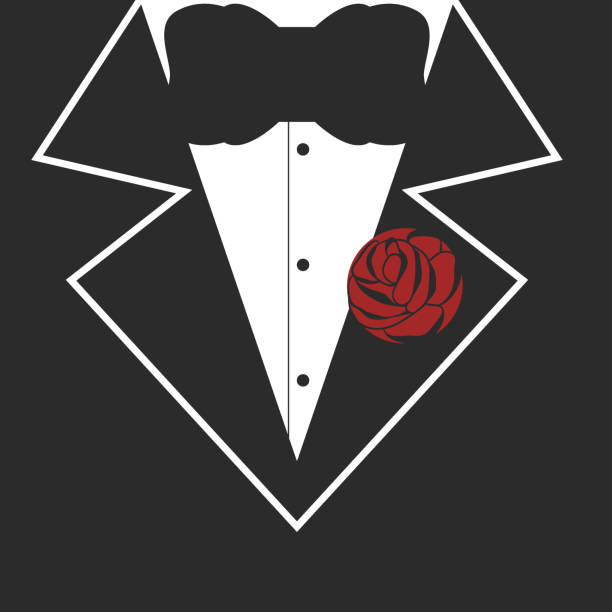 tuxedo design für t-shirt-print - smoking man stock-grafiken, -clipart, -cartoons und -symbole