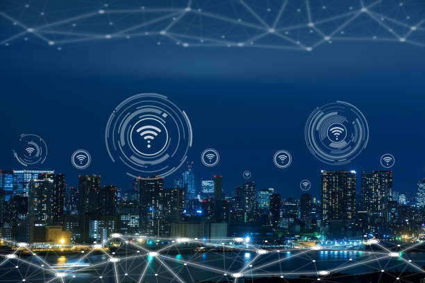 istock Cityscape with connecting dot technology of smart city conceptual 1148825177