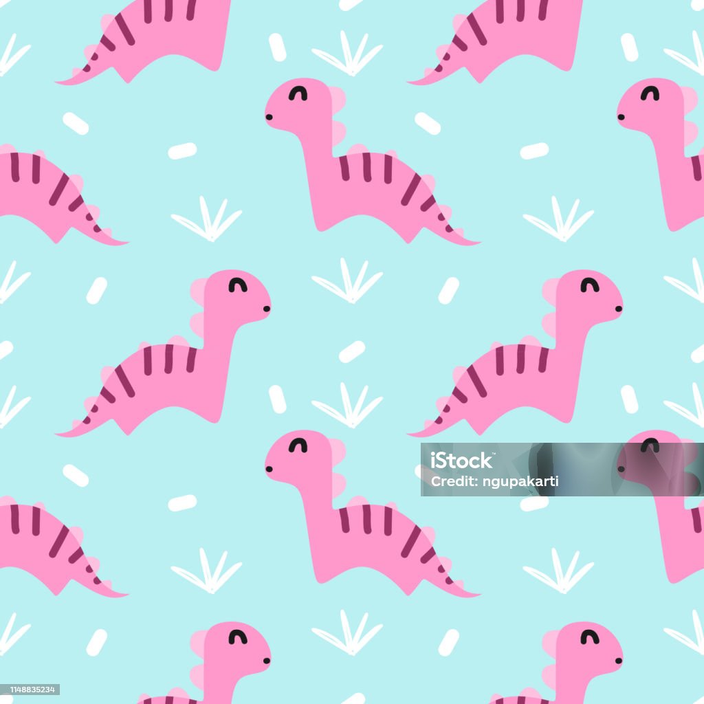 Khủng Long Dễ Thương Liền Mạch Mẫu Vector Cho Trẻ Em Và Thời Trang ...