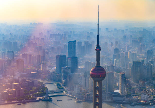istock Shanghai China at sunset 1148838265