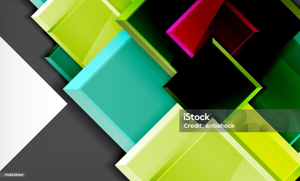 Colorful Square And Rectangle Blocks Background Stock Illustration ...