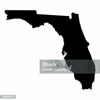 istock Florida map dark silhouette 1148840111